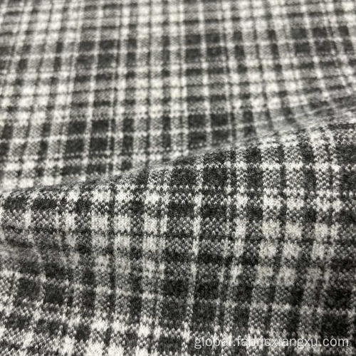 Polyester Tartan Fabric Fleece Brushed material clothes Fabric For Winter Coat Manufactory